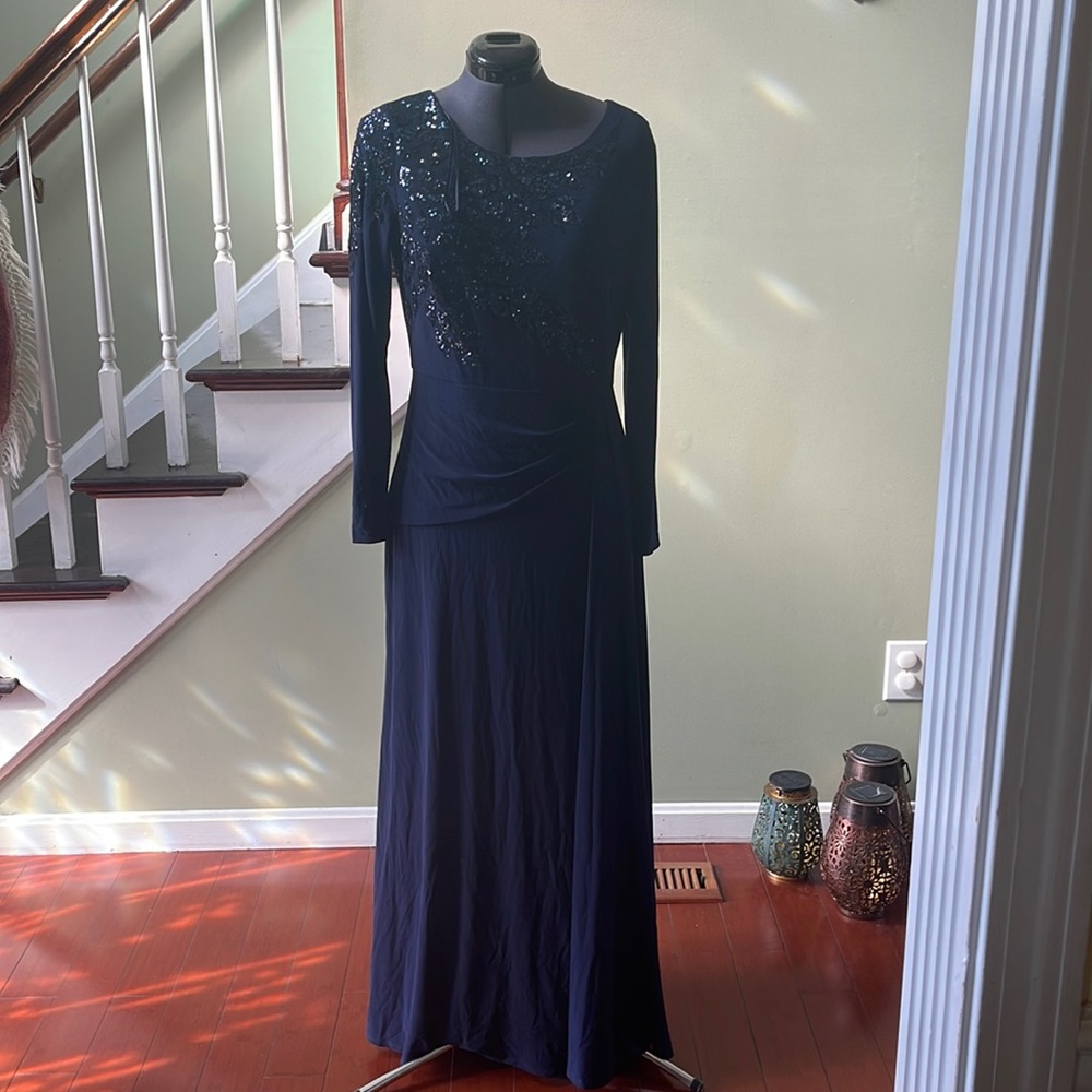 Navy blue dress with sequence